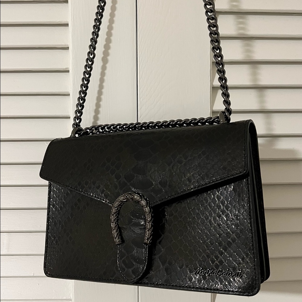 NWOT Marina Galanti Vera Pelle Snake Crossbody Bag